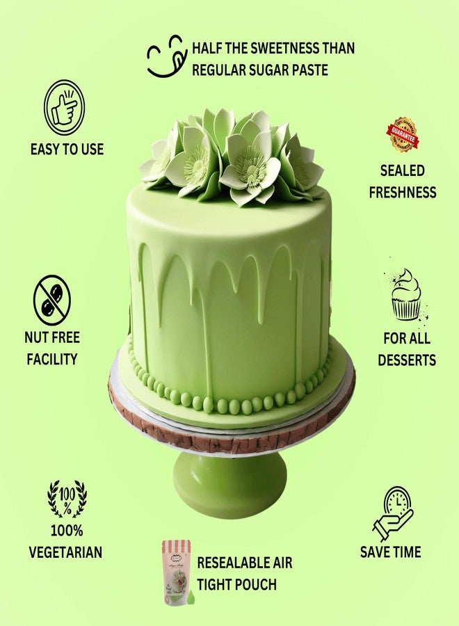 Confect Lime Green Christmas Fondant | Edible Icing | Fondant for Cake Decoration | Easy To Roll | Chef's Choice for Cake Decorating | Vegan, Gluten-Free, Nut-Free, Palm Oil-Free - 1 KG - Image 4